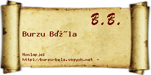 Burzu Béla névjegykártya