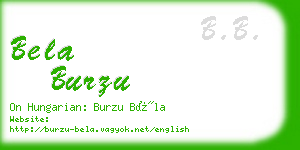 bela burzu business card